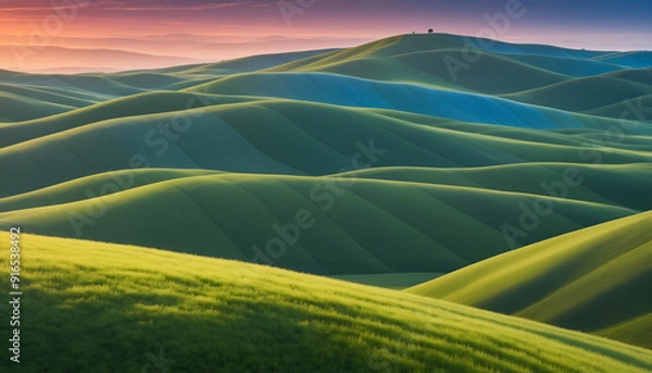 Obraz field and blue sky