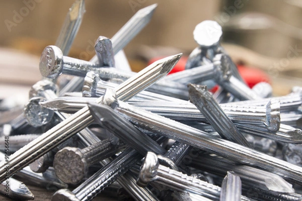 Obraz close up iron nails