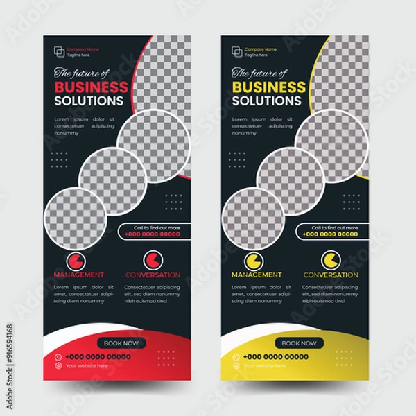 Fototapeta Standard and modern  professional business roll up banner design template.  Creative and simple design layout.
