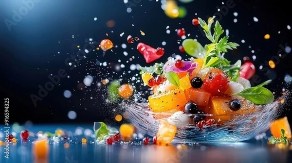 Fototapeta A futuristic culinary event featuring cutting-edge technology-created meals