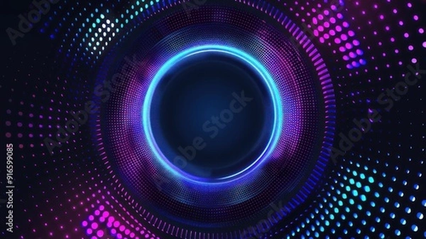 Fototapeta Abstract Neon Circle with a Futuristic Vibe