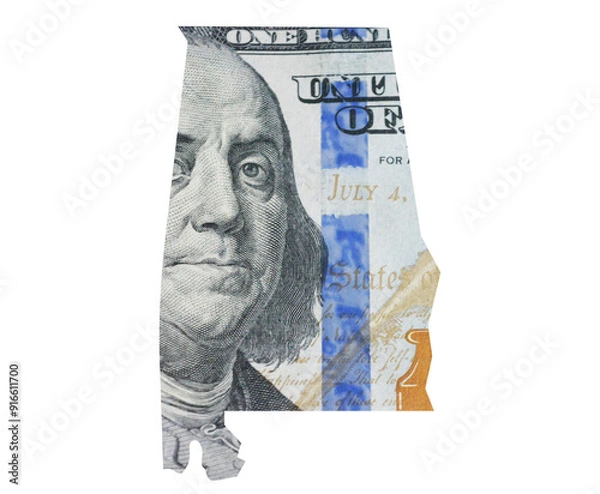Obraz Dollar map Alabama state shape