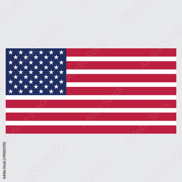 Fototapeta United States Flag Vector. Suitable for printing fabric, stickers, emblems, icons and decorations