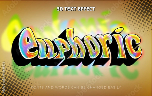 Obraz Euphoric y2k 3d editable text effect style