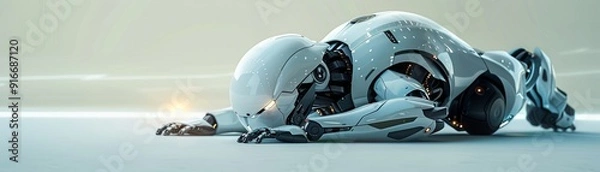 Obraz High-tech robot executing precise tasks, futuristic design emphasizing advanced AI and robotics.