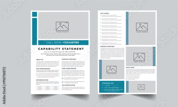 Fototapeta Capability Statement Template Design.