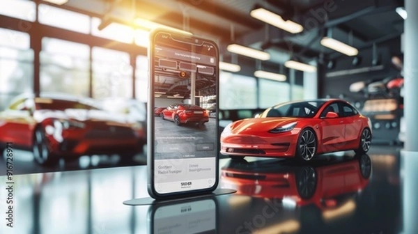 Fototapeta Online Car Bidding Website app interface