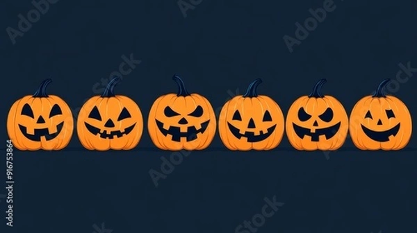 Obraz jack-o'-lanterns on black background