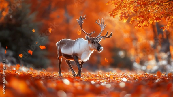 Fototapeta red deer in the forest