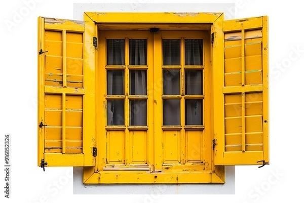 Fototapeta Yellow window wide open