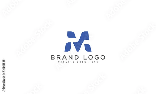 Fototapeta letter MV logo design vector template design for brand.