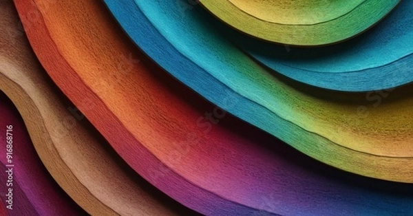 Obraz close-up view vibrant abstract pattern, featuring overlapping curved lines in various colors, creating sense