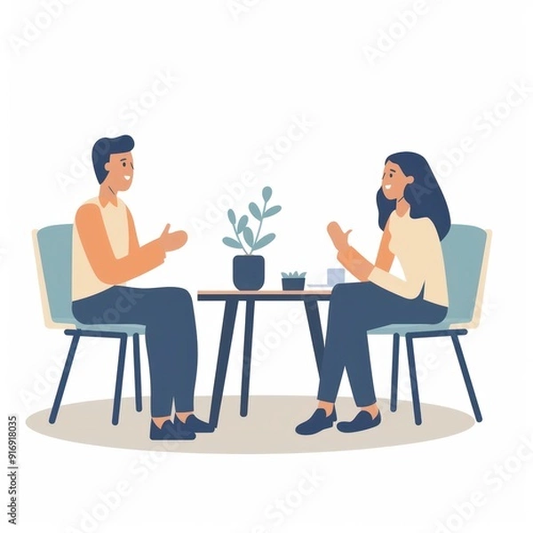 Obraz marketing consultation expertise simple and flat illustration on a white background