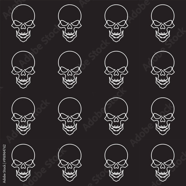 Fototapeta Skull Icon pattern illustration
