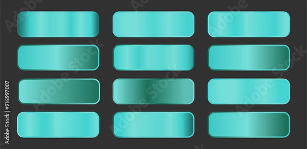 Obraz Gradients turquoise metallic set Vector