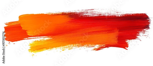 Fototapeta orange and red paint brush stroke isolated background transparent png