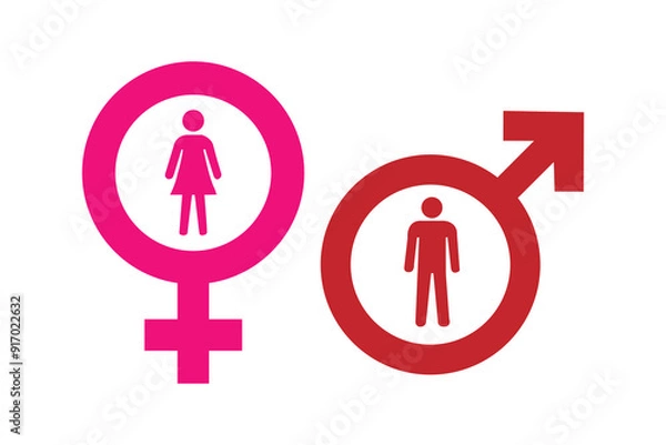 Obraz Gender icon symbols vector design.  Male and female icon set. Vector illustration.