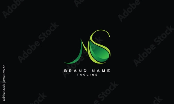 Fototapeta MS, SM, Abstract initial monogram letter alphabet logo design