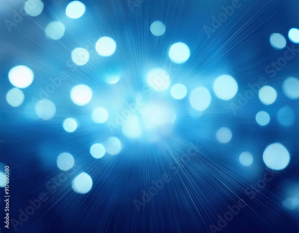 Obraz abstract blue background with bokeh effect and rays of light