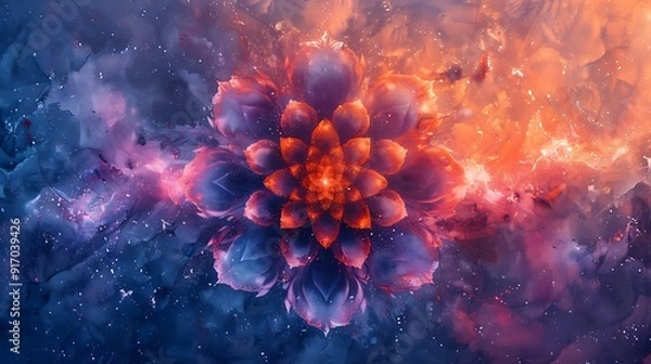 Obraz A watercolor design of bohemian mandalas, intricate patterns, earthy tones, soft pastels, detailed elements, seamless pattern, ethereal and calm, hd quality, natural look. 