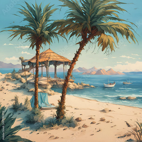 Obraz trees on the beach