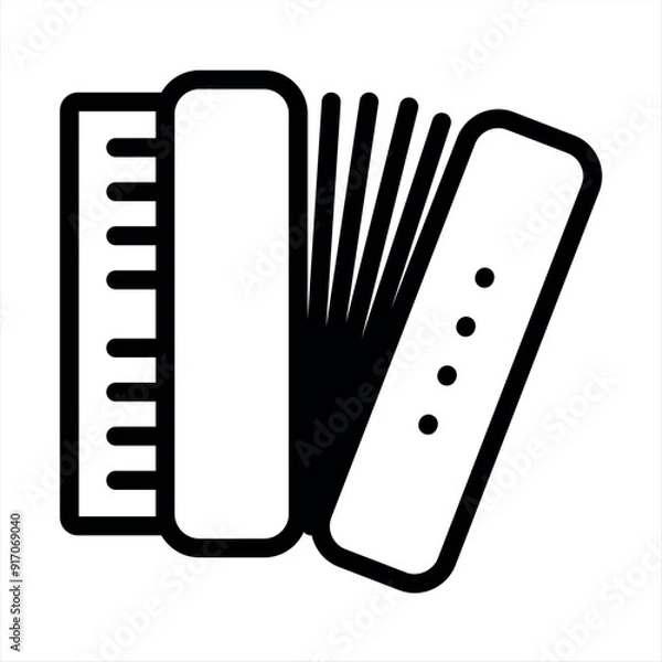 Fototapeta Accordion music instrument icon design, vector illustration image.