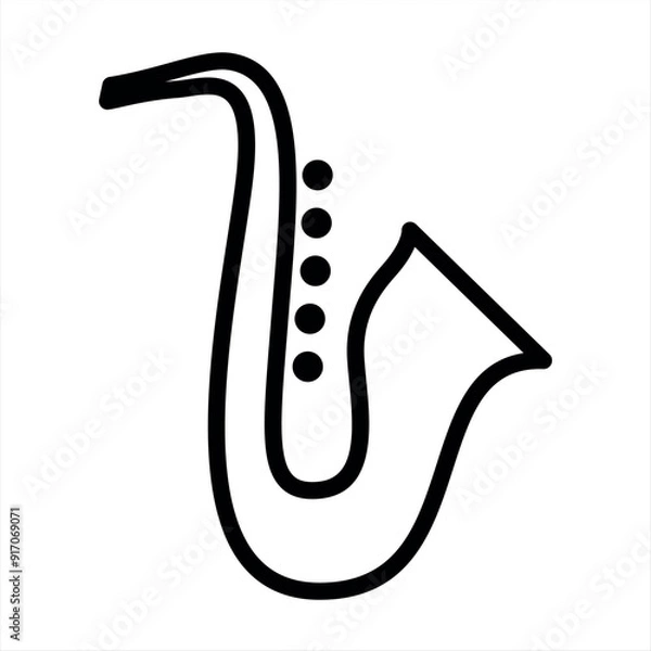 Fototapeta Saxophone icon sign isolated on white background. Flat saxophone logo for business, marketing, internet concept. Trendy modern vector symbol for web site