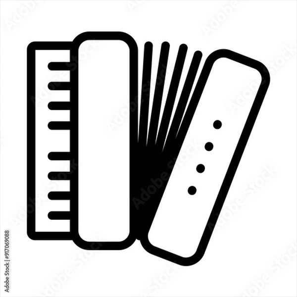 Fototapeta Accordion music instrument icon design, vector illustration image.
