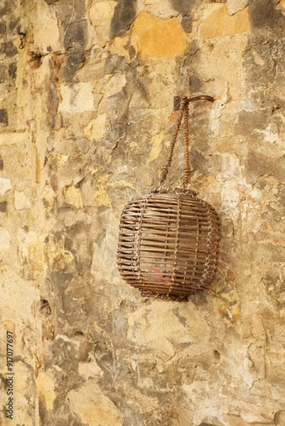 Obraz Decor indoor, lantern decor, wall with stone.
