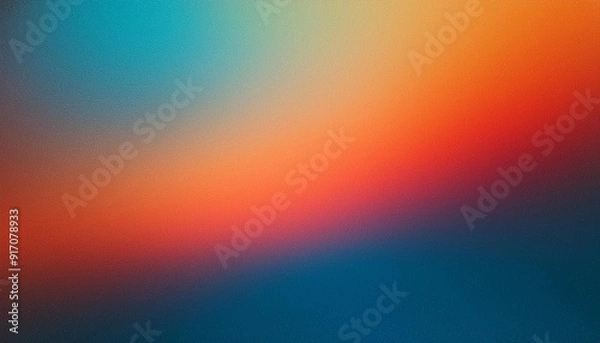 Fototapeta Vivid Gradient Texture. Blurred Fusion of Warm Orange and Red Tones Fading into Cool Blue Hues, USA Patrioric Dynamic Energetic Abstract Background