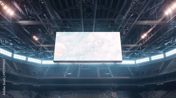 Fototapeta Blank Sports Arena Billboard Mockup Display Your. Generative Ai