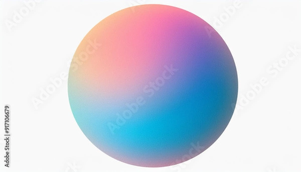 Fototapeta Vibrant Gradient Sphere on White Background. Abstract Pastel Hues of Pink, Blue, and Purple. Soft, Ethereal Glow Minimalistic Design for Modern Art and Tech Themed Projects