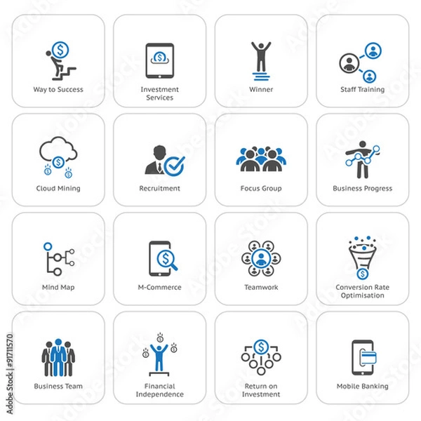 Obraz Flat Design Business Icons Set.