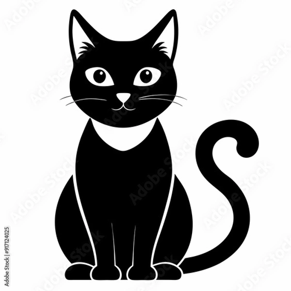Fototapeta Black and white cats vector illustration