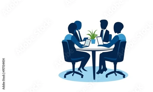 Fototapeta Executives Strategizing Company Growth and Development in Conference Room