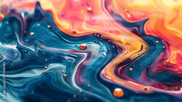 Fototapeta Vibrant Abstract Liquid Paint Art
