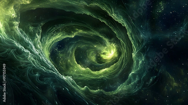 Obraz Swirling Galaxy Fractal with Circles and Spirals