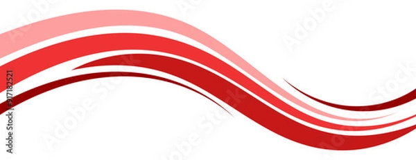 Fototapeta Red waves design border card line layout flat Illustration vector