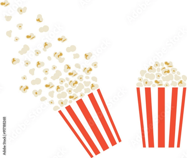 Obraz Popcorn logo. Isolated popcorn on white background