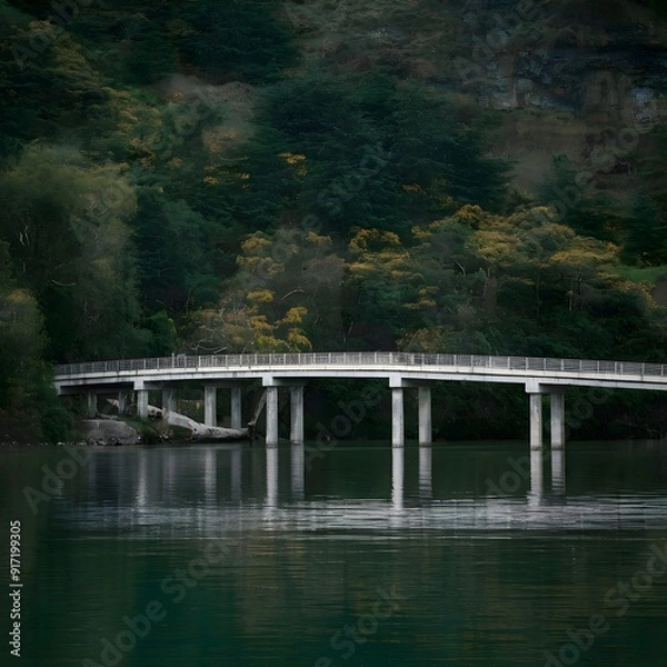Obraz Bridge over River in the Forest