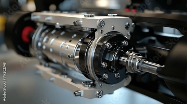Fototapeta Close-up of a next-generation braking system showcasing precise engineering and advanced components