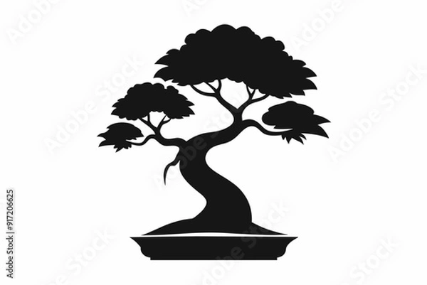 Obraz Vector design of a bonsai logo on a white background