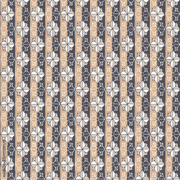 Fototapeta Seamless pattern with mehndi style decor. Background made in fashionable colors.