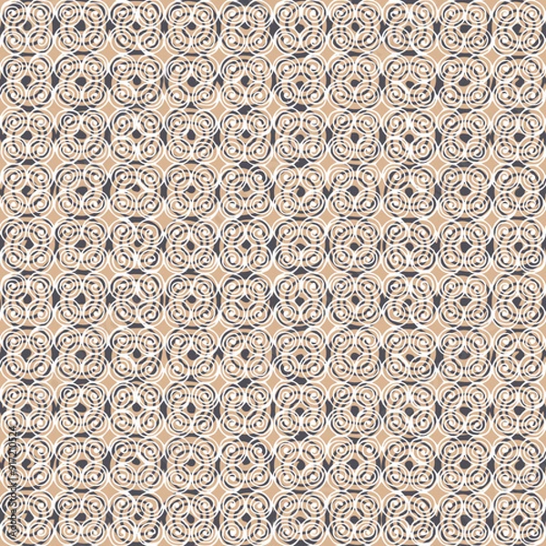 Fototapeta Seamless pattern with mehndi style decor. Background made in fashionable colors.