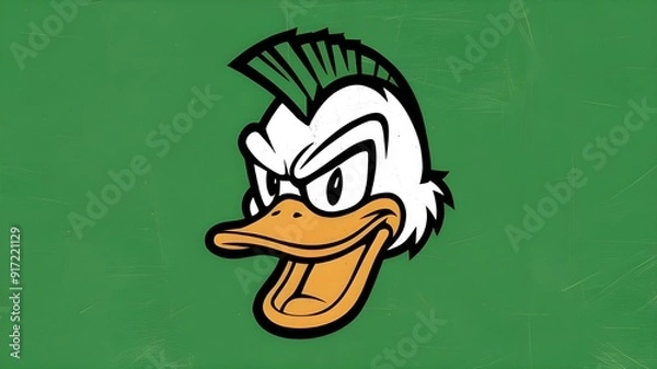 Fototapeta Logo of the duck mascot in the background