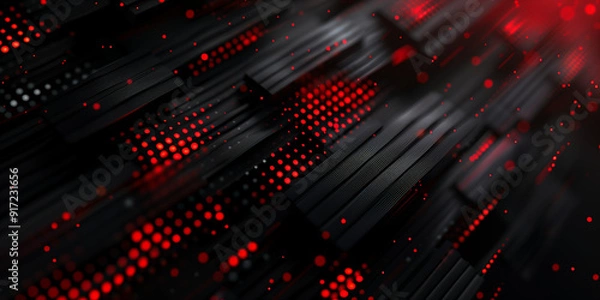 Fototapeta Luxurious black and red abstract tech background
