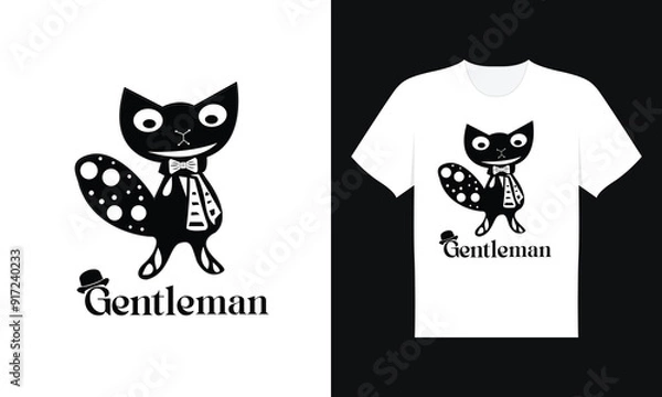 Fototapeta Gentleman cat vector illustration design