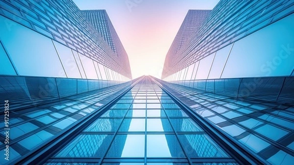 Fototapeta Glass Facade of a Modern Skyscraper