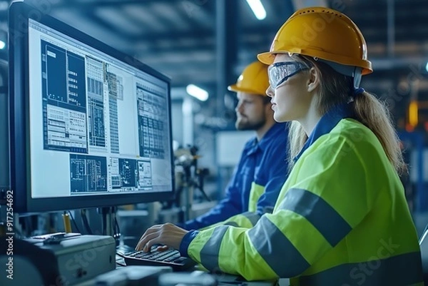 Obraz Engineers Operating SCADA Control System