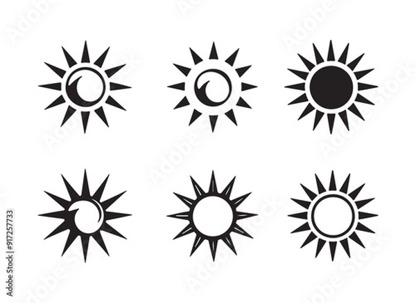 Fototapeta Collection of sun with white background